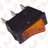 INTERRUTTORE LUMINOSO TASTO ARANCIO UNIP. 0/1