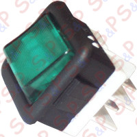 INTERRUTTORE BIPOLARE LUMINOSO 220V VERDE