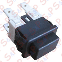 INTERRUTTORE BIPOLARE 16A NERO PUSH-PUSH tasto liscio