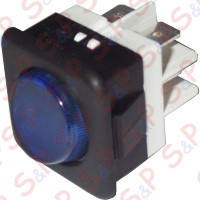 INTERRUTORE BIPOLARE LUMINOSO BLU ROTONDO 230V