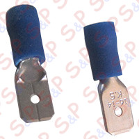 FASTON MASCHIO PREISOLATO RINFORZATO 6,3X0,8  SEZIONE 2,5 OTTONE STAGNATO