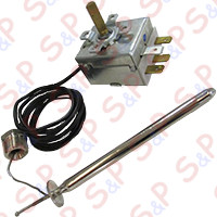 TERMOSTATO 0-90° PREMISTOPPA  3/8" MONOFASE - SENSORE Ø 6,5X100 mm CAPILLARE 1500mm