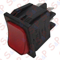 PULSANTE BIPOLARE LUMINOSO ROSSO 230V-16A