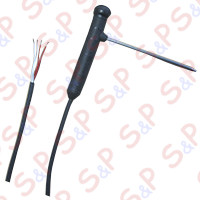 SONDA AL CUORE PT100 IMPUGNATURA TPE AD AGO INOX D.4MM L100mm E1500mm TRA P1B4 0100A1500AHX ABBATTIT