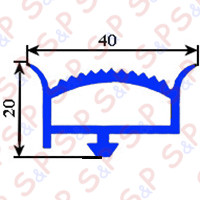 GUARNIZIONE AD INCASTRO 20X40mm X PORTA CELLA (AL METRO)  YY25