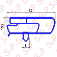 6045010119 GUARNIZIONE MAGNETICA AD INCASTRO FAGOR 385X580MM YY4