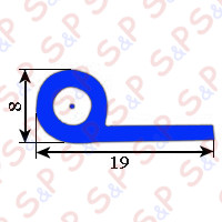 WHITE  GASKET 19X7mm  BAR 1000 mm  YY24