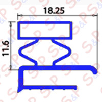 ANGLED MIDDLE-EDGED MAGNETIC GASKET 1020X280MM  O.D.  XX6