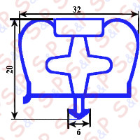 MAGNETIC SNAP IN GASKET 602X530MM INFRICO