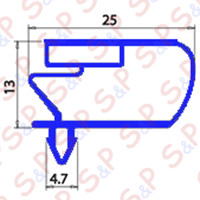 GUARNIZIONE MAGNETICA A INCASTRO 730X1845MM O.D. QQ10