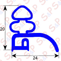 ANGLED MIDDLE EDGED GASKET 355X465MM O.D. XX12