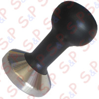 PRESSINO ESPRESSOTECNICA D58 mm DISCO INOX -IMPUGNATURA ALLUMINIO NERO