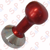 PRESSINO ESPRESSO TECNICA D.53 mm DISCO INOX IMPUGNATURA ROSSA