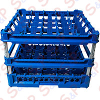 BASKET 50X50 GLASSES 5X5 PLACES KIT 4 HEIGHT 240-340mm BLUE